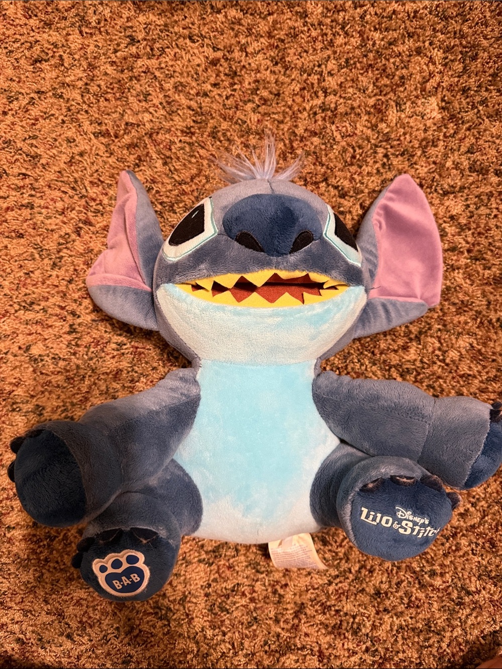 Build-A-Bear Disney Lilo & Stitch Plush in Blue with Pink Ears